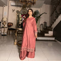 Rose Lumière — Dusty Rose Cotton Silk Suit with Khadi Net Dupatta